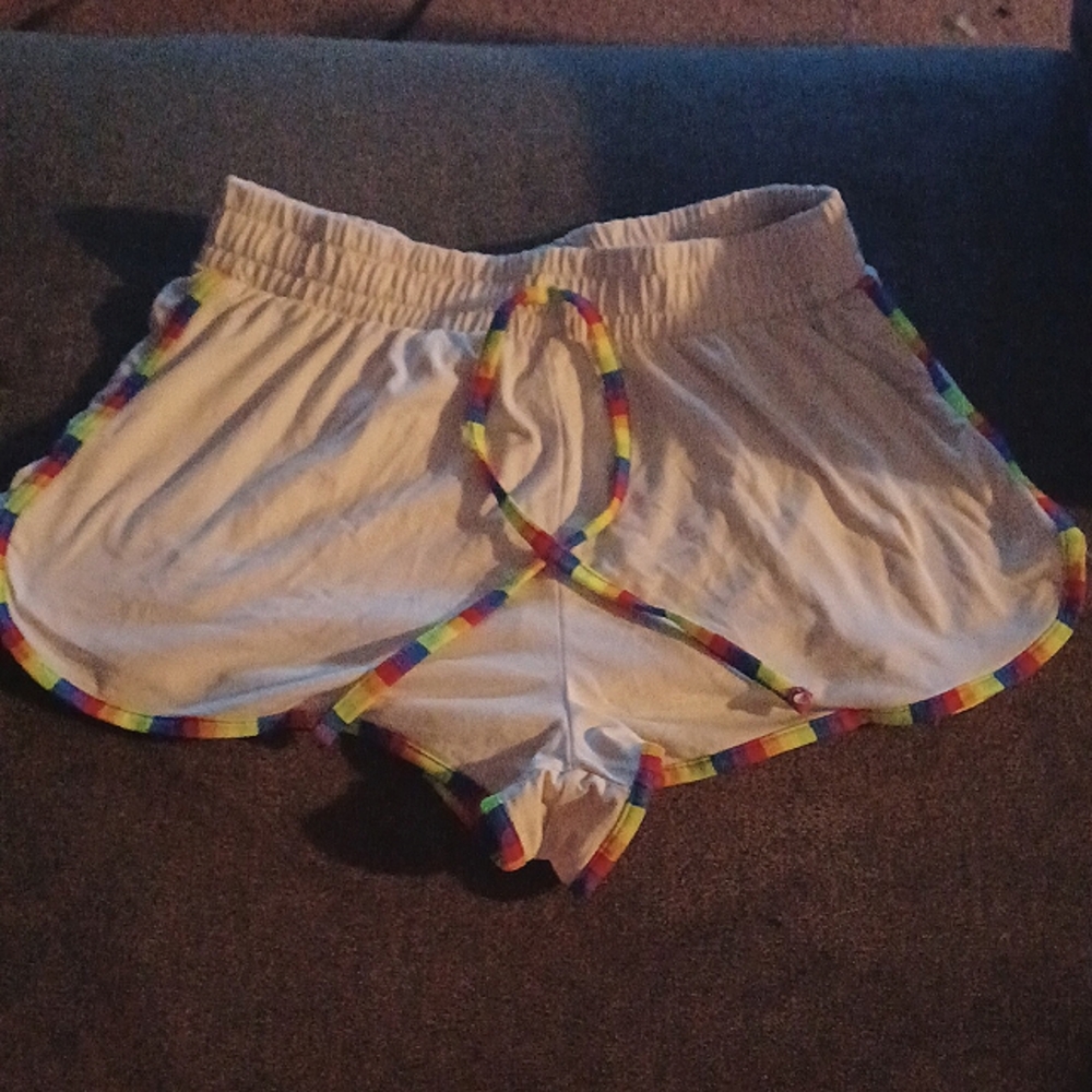 Girl shorts with a rainbow border